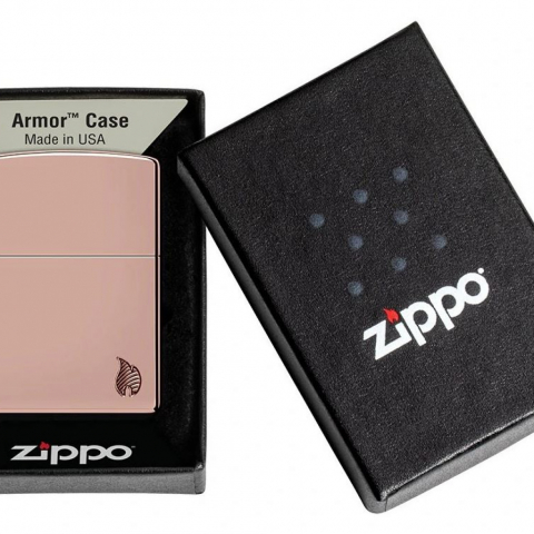 Zippo 46401 – Zippo Armor® Deep Carved Flame High Polish Rose Gold