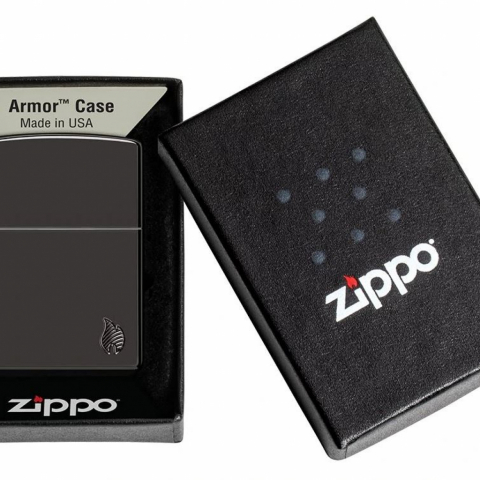 Zippo 46402 – Zippo Armor® Deep Carved Flame High Polish Black
