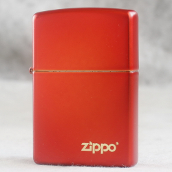 Bật Lửa Zippo Sơn Màu Đỏ Ánh Kim - Logo Zippo SKU 49475ZL – Zippo Metallic Red Zippo Logo - Mã SP: ZPC4035