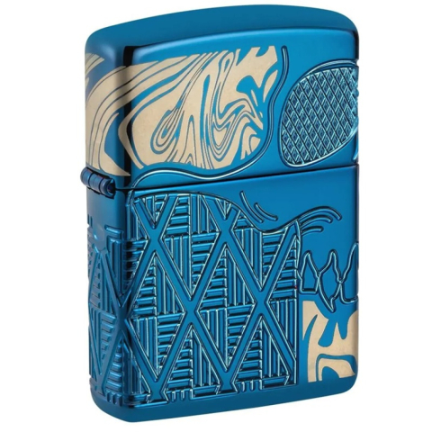 Zippo 49705 – Zippo Skull Design Armor® High Polish Blue