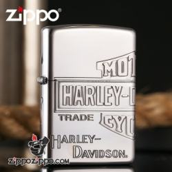 Zippo Chính Hãng Bạc Khác Chữ Harley Davidson 3 Mặt - Mã SP: ZPC1033