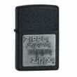 Bật Lửa Zippo Sơn Màu Đen Nhám Emblem Chữ Zippo Trắng- Logo Zippo SKU 363 – Zippo Pewter Emblem Black Crackle