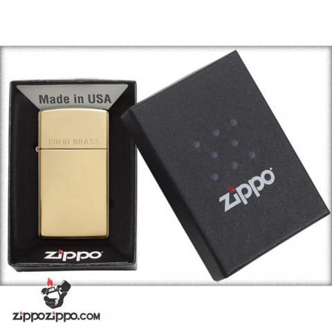 Zippo 1654 Chính hãng Đồng Soid Brass bản Hẹp