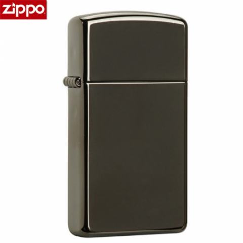 Bật Lửa Zippo Bản Nhỏ Sơn Màu Đen Đậm Huyền Băng- Logo Zippo SKU 28123 – Zippo Slim Ebony