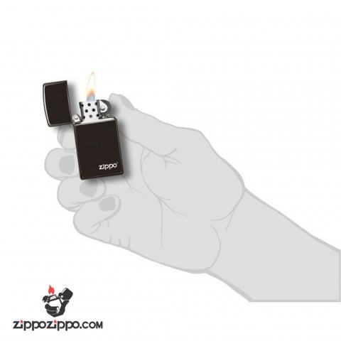 Bật Lửa Zippo Bản Nhỏ Sơn Màu Đen Đậm - Logo Zippo SKU 28123ZL – Zippo Slim Ebony With Zippo Logo