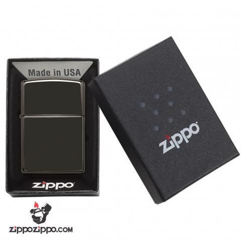 Bật Lửa Zippo Phủ Bóng Màu Đen Mun - SKU 24756 – Zippo Ebony