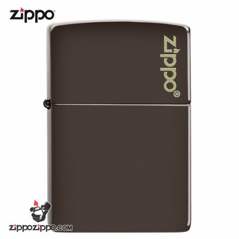 Bật Lửa Zippo Sơn Màu Nâu Hạt Dẻ - Logo Zippo SKU 49180ZL – Zippo Brown Zippo Logo