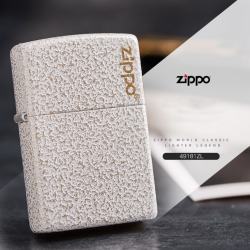 Bật Lửa Zippo Sơn Màu Trắng Ánh Kim - Logo Zippo SKU 49181ZL – Zippo Mercury Glass Zippo Logo - Mã SP: ZPC2886