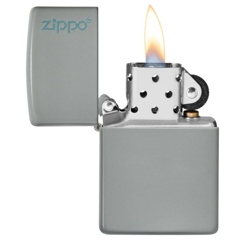 Zippo Classic Flat Grey Zippo Logo – 49452Zl