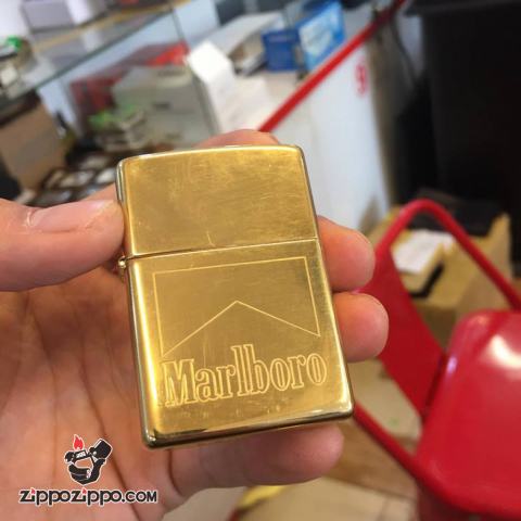zippo cổ chính hãng đồng khắc marlboro sản xuất năm 2000