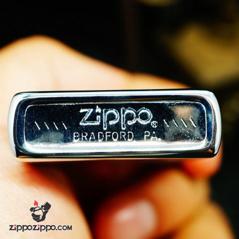 Zippo cổ chrome bạc xước sản xuất năm 1982