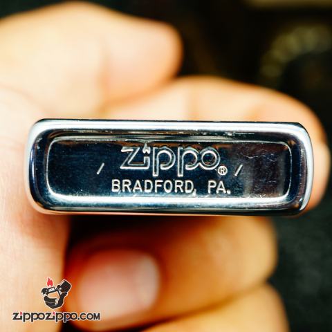 Zippo cổ chrome bạc xước1980