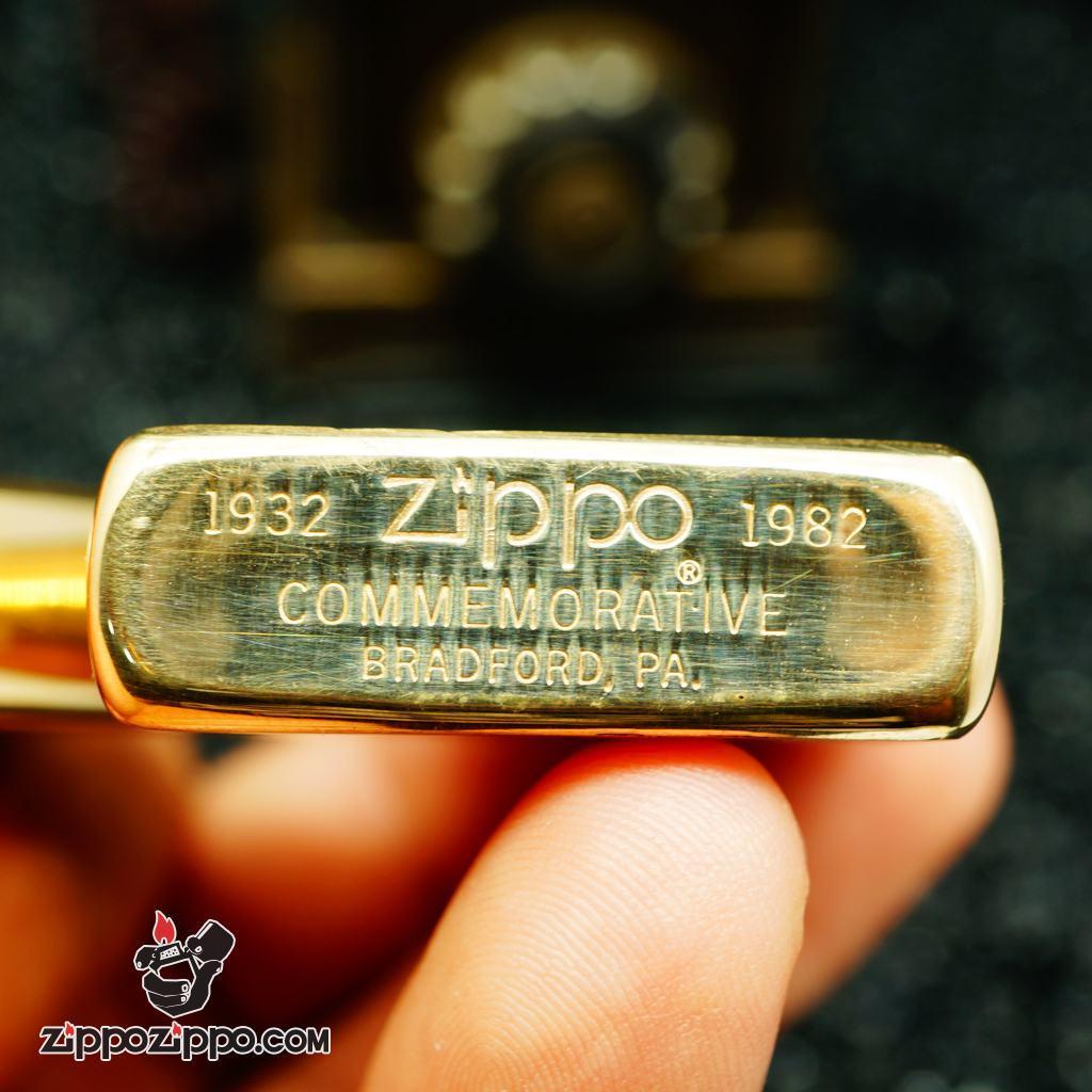 Zippo cổ đồng nguyên chất xước vát chéo1932-1982