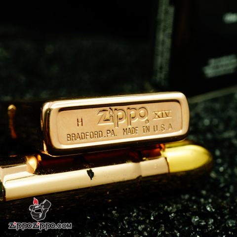 ZIPPO CỔ ĐỒNG NGUYÊN KHỐI BẢN XƯỚC MẠ VÀNG HỒNG SẢN XUẤT NĂM 1998