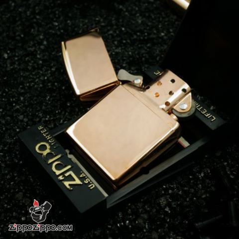 ZIPPO CỔ ĐỒNG NGUYÊN KHỐI MẠ VÀNG HỒNG SẢN XUẤT NĂM 1997