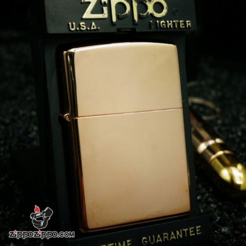 ZIPPO CỔ ĐỒNG NGUYÊN KHỐI MẠ VÀNG HỒNG SẢN XUẤT NĂM 1997