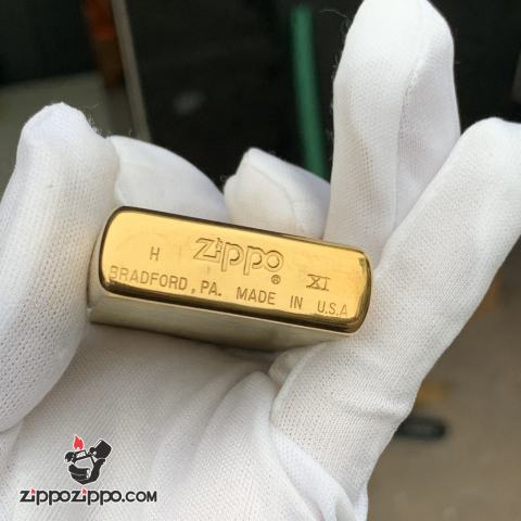 Zippo Cổ đồng xước Solid Brass sản xuất 1995
