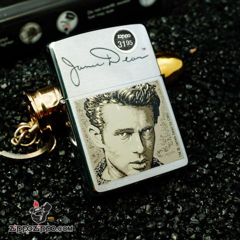 Zippo Cổ In Hình Diễn Viên James Dean Kèm Chữ Ký Năm 2000