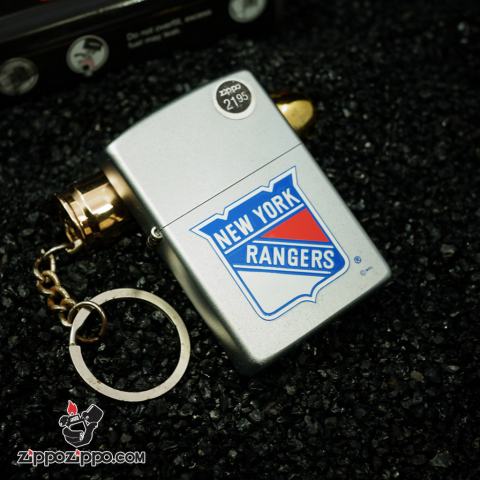 ZIPPO Cổ Mạ Chrome In Logo Kiểm Lâm NEW YORK Sản Xuất Năm 2000