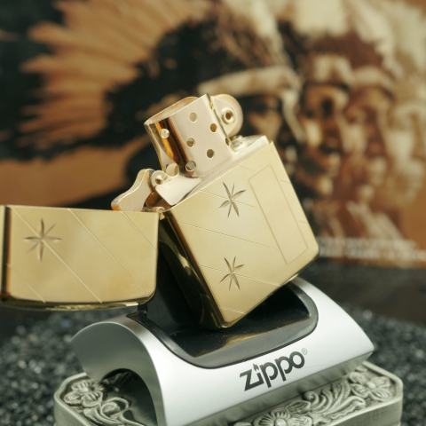 Zippo Bọc Vàng Nguyên Khối 10K Gold-Filled Hình Ngôi Sao Giai Đoạn 1954-1955
