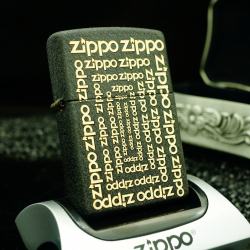 Zippo Đen Sần khắc logo Zippo xung quanh - Mã SP: ZPC3012