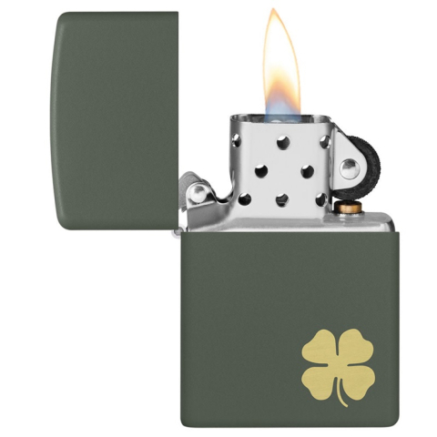 Zippo Four Leaf Clover Green Matte – 49796