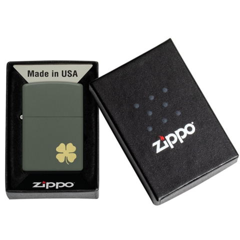 Zippo Four Leaf Clover Green Matte – 49796