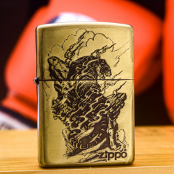 Zippo khắc hổ leo núi bản đồng đốt - Mã SP: ZPC3279-254 