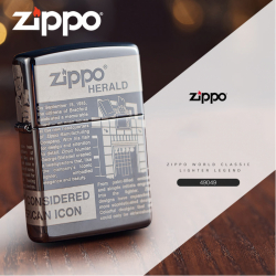 Zippo khắc Laser hình ảnh hình những bài báo nổi tiếng viết về lịch sử Zippo - Mã SP: ZPC2403