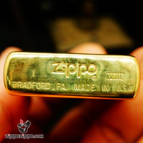 Zippo La mã đồng bóng solid brass sản xuất năm 1992