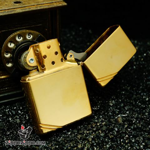 Zippo La mã đồng bóng Vintage vát chéo sản xuất năm XII-1996