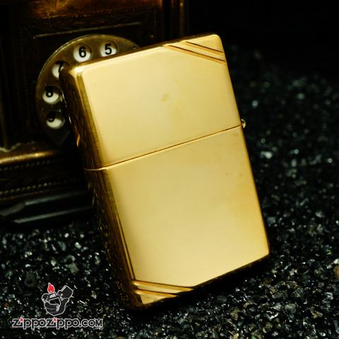 Zippo La mã đồng bóng Vintage vát chéo sản xuất năm XII-1996