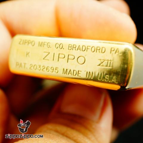 Zippo La mã đồng bóng Vintage vát chéo sản xuất năm XII-1996