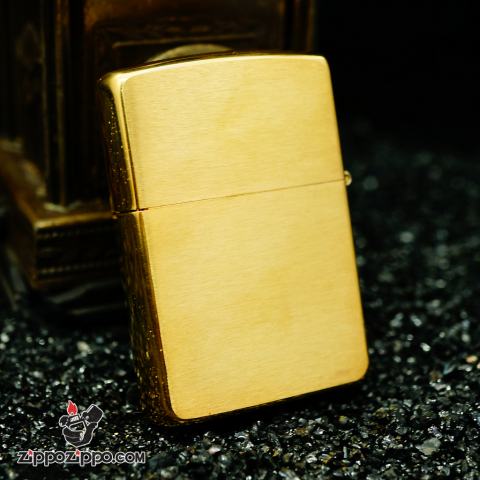 Zippo La mã đồng xước solid brass sản xuất năm XII-1996