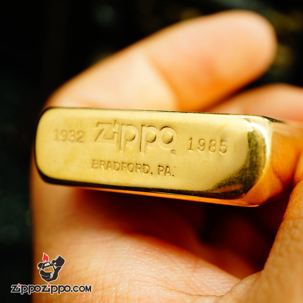 Zippo La mã đồng xước solid brass1932-1985