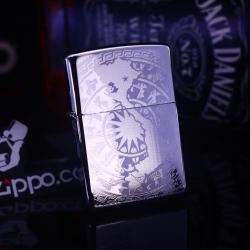 Zippo màu bạc khắc hình trống đồng - Mã SP: ZPC2438