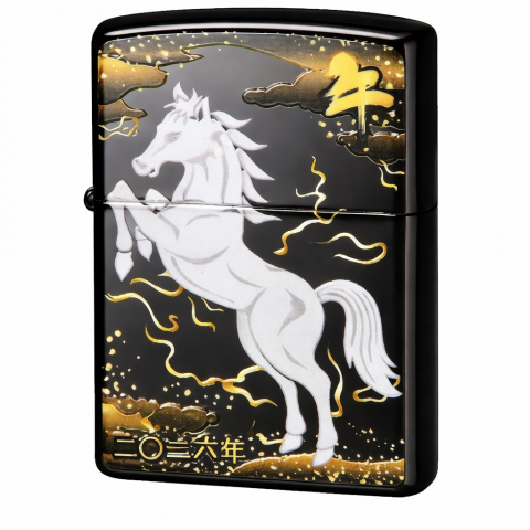 Zippo ZC-6-3 – Zippo 2TIBK-HORSE Black Titan Coating Year of Horse 2026